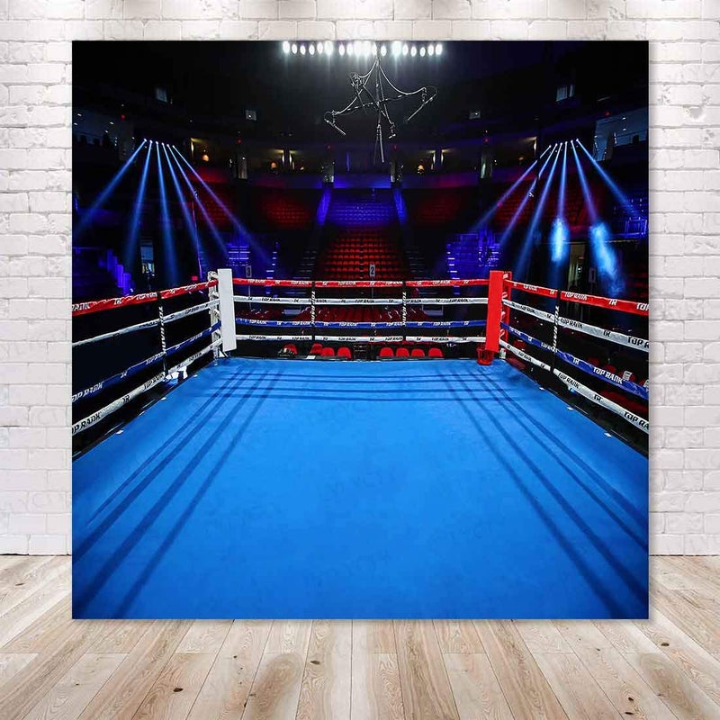 LYLYCTY 6x6ft Boxing Birthday Party Photography Backdrop Boxing Arena Sport Themed Background for Children Boy Portrait Birthday Party Decor Photo Booth Studio Props - Image 5